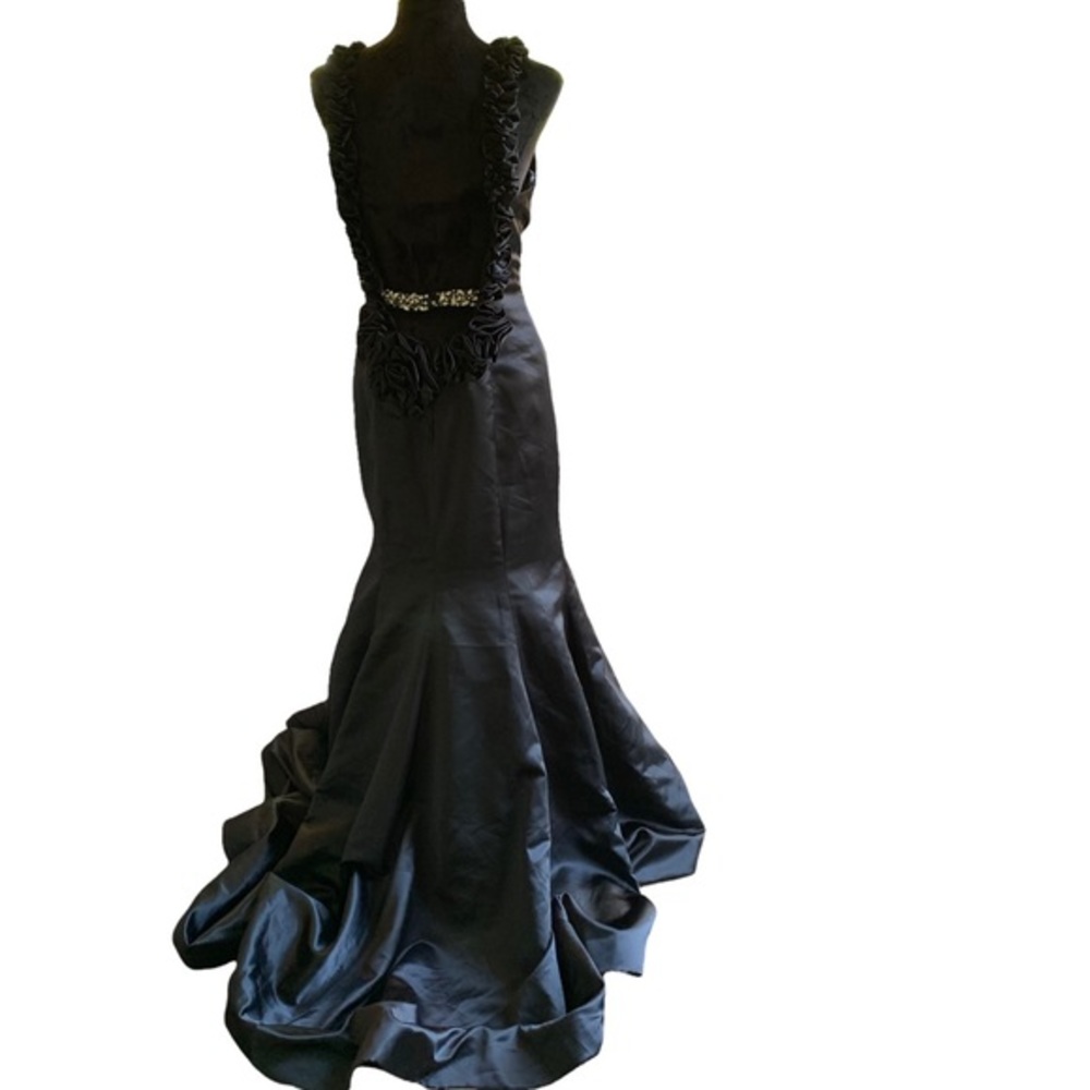 NWT Sadie Robertson Original Rosette Sherri Hill Black Trumpet Prom Gown Dress - Picture 7 of 10